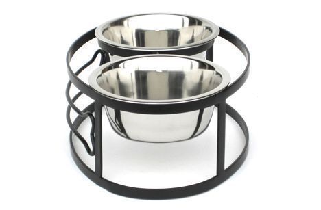 Pets Stop Southern Maple Single White Diner Feeder, 3 qt