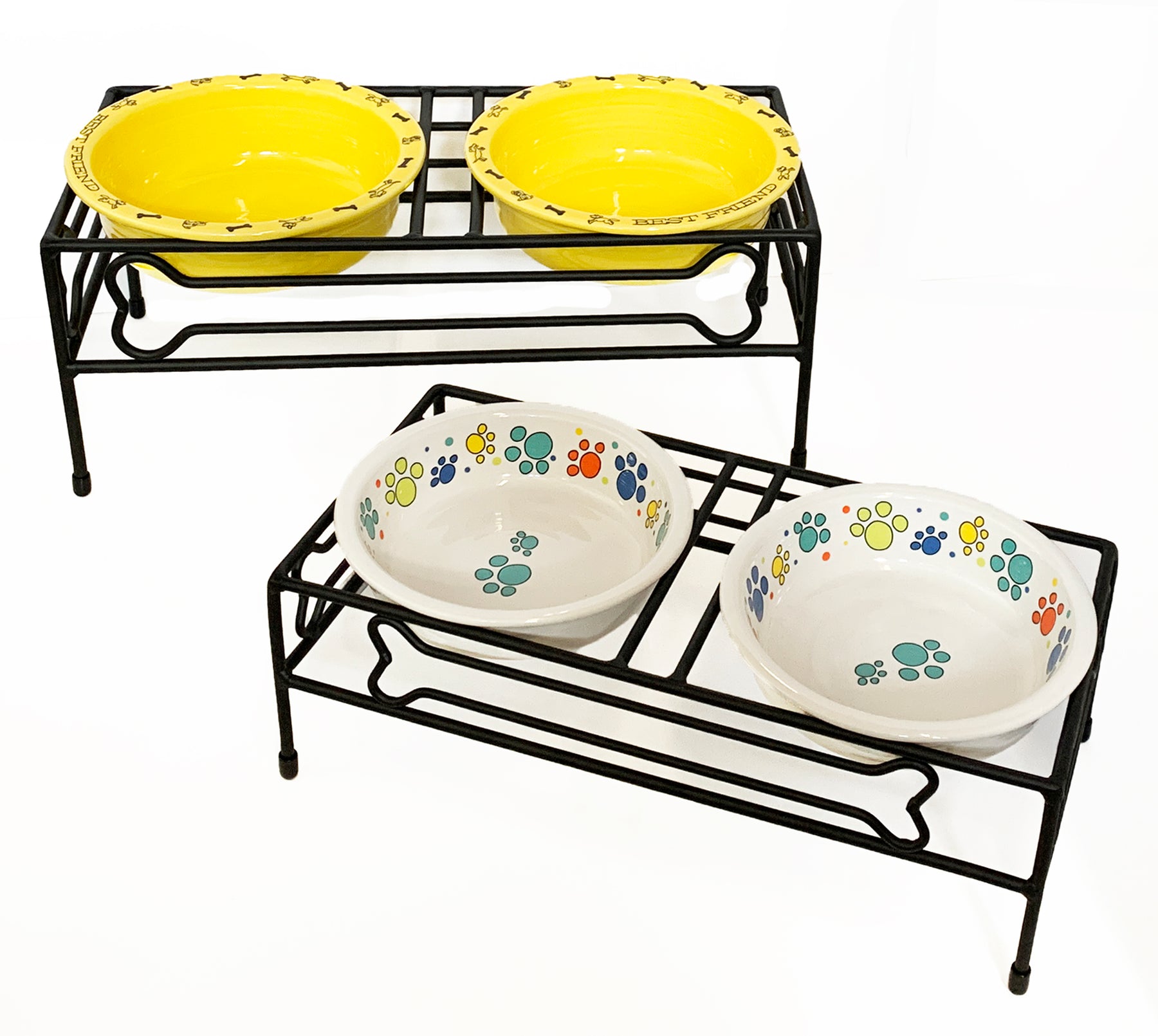 Bone Box Double Bowl Dog Diner Pets Stop Elevated Dog Bowl Stand