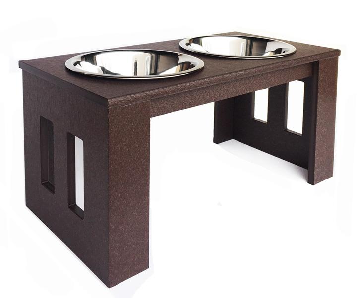 Pets Stop Juniper Outdoor Dog Diner Mocha - Raised Dog Feeder for Outdoors, All Weather Feeding Station, Made in USA