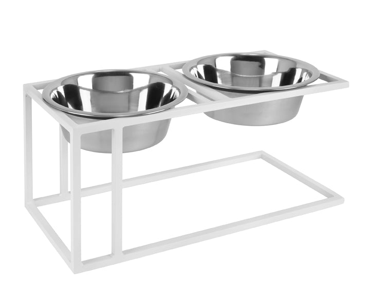 Baron Double Elevated Dog Diner  Pets Stop Raised Double Bowl Steel