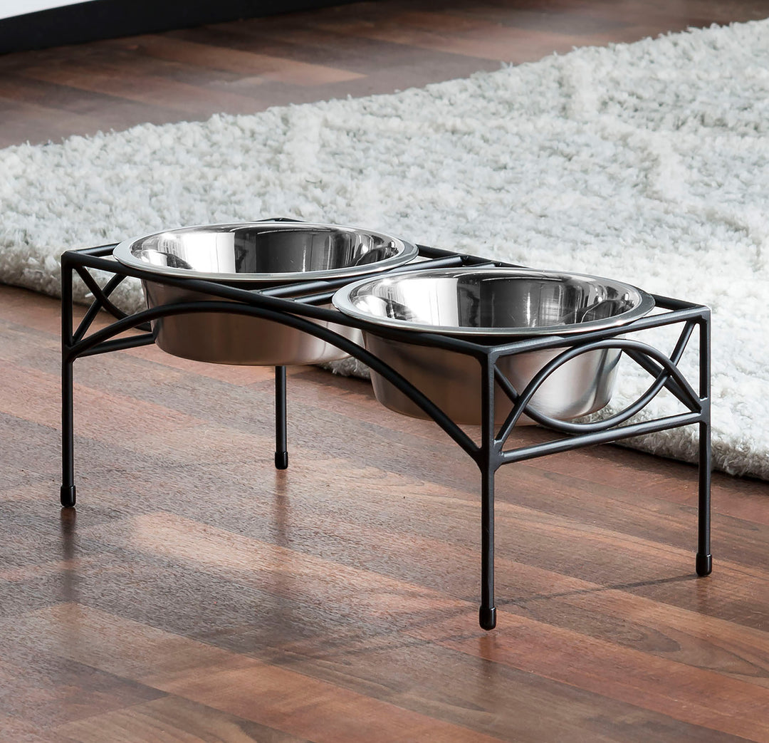 Cat Food Bowl Platinum Pets Modern Double Diner Cat Stand With Two