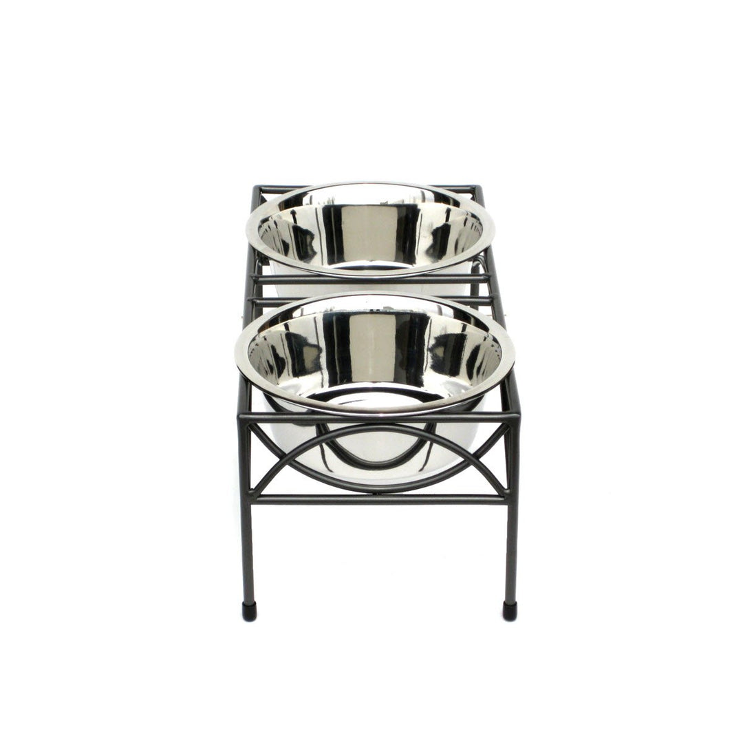 Wrought iron raised dog feeder discount